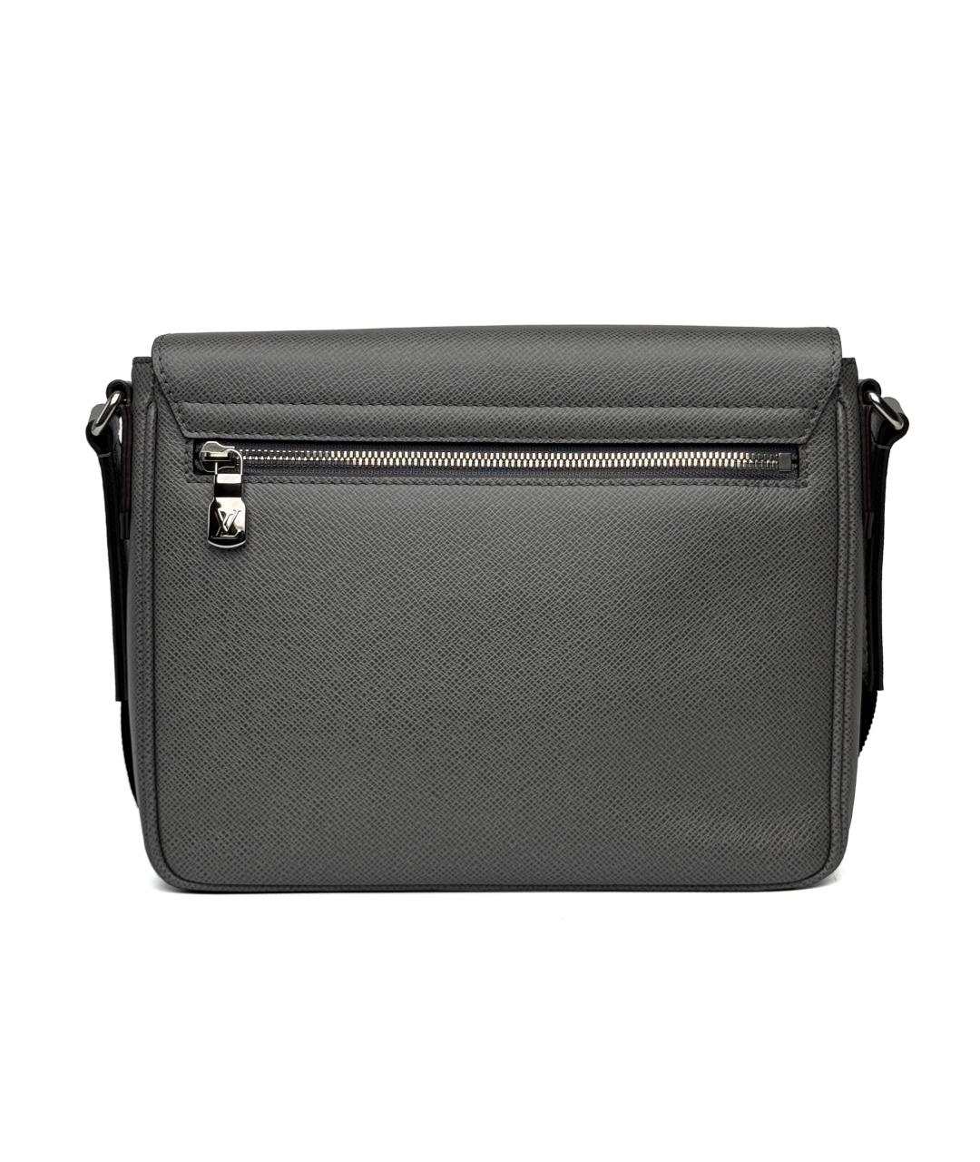LOUIS VUITTON Серая кожаная сумка на плечо, фото 2