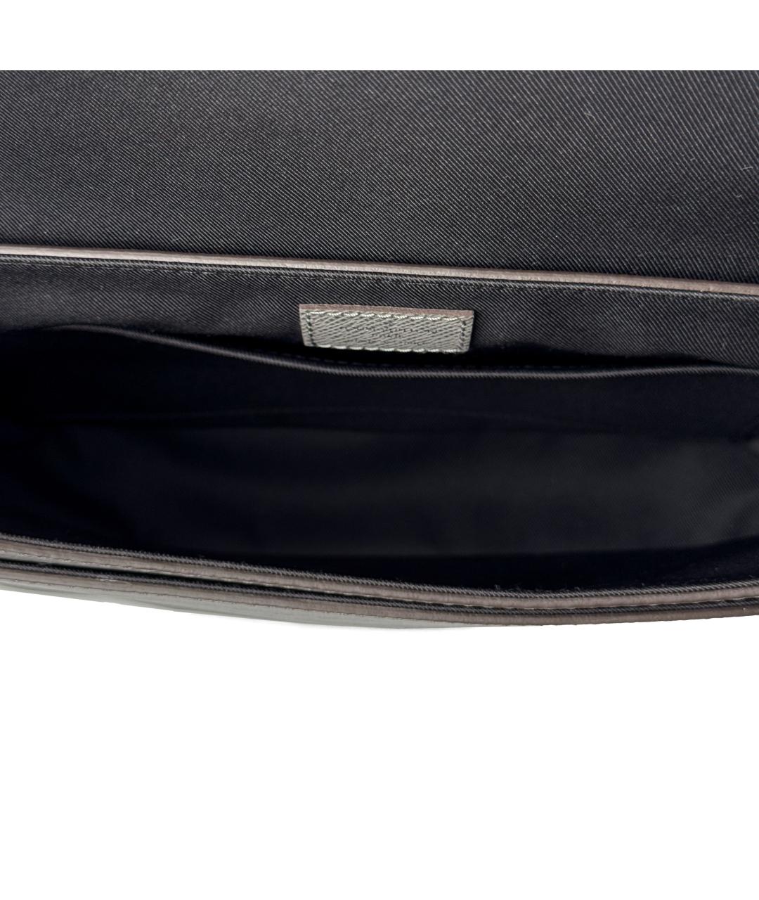 LOUIS VUITTON Серая кожаная сумка на плечо, фото 5