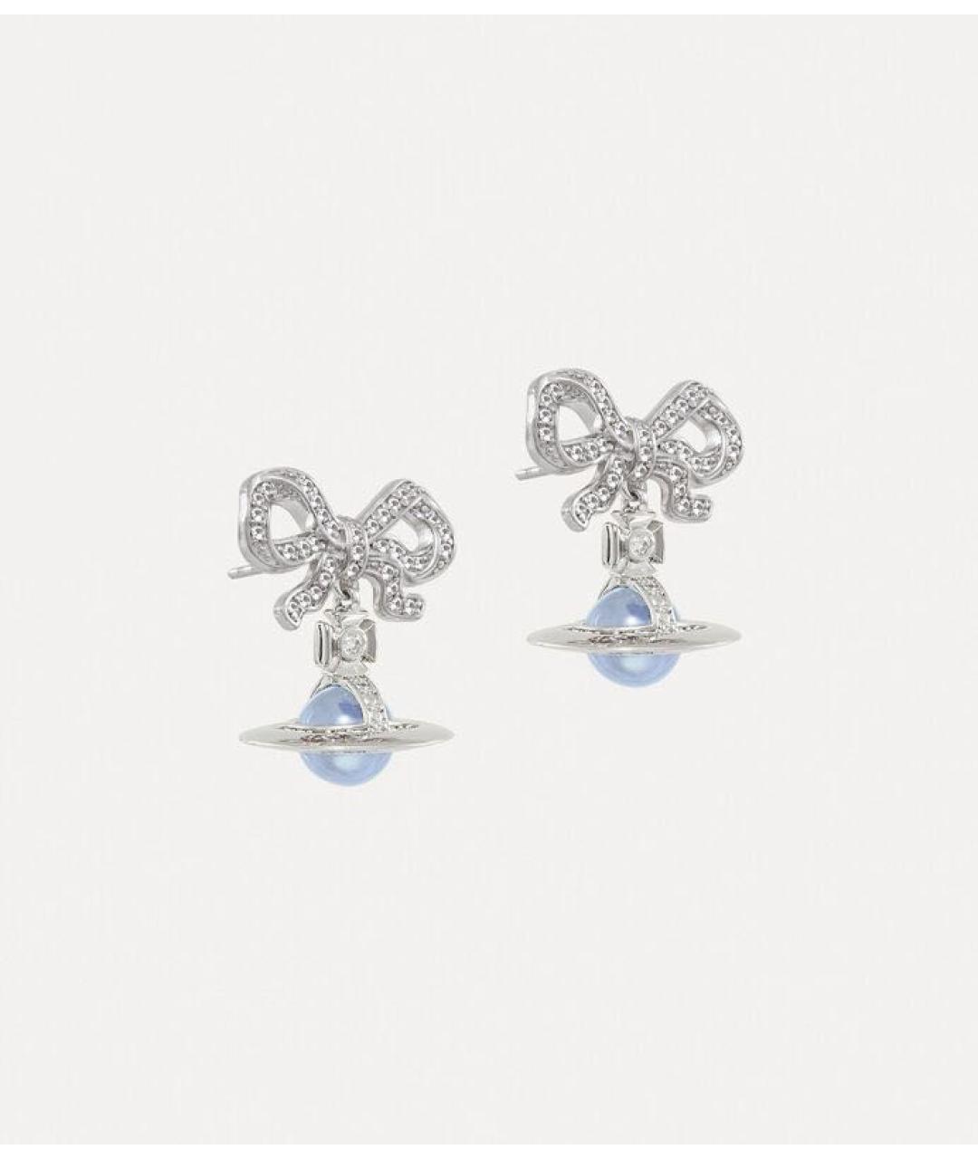 VIVIENNE WESTWOOD Голубые латунные серьги, фото 2