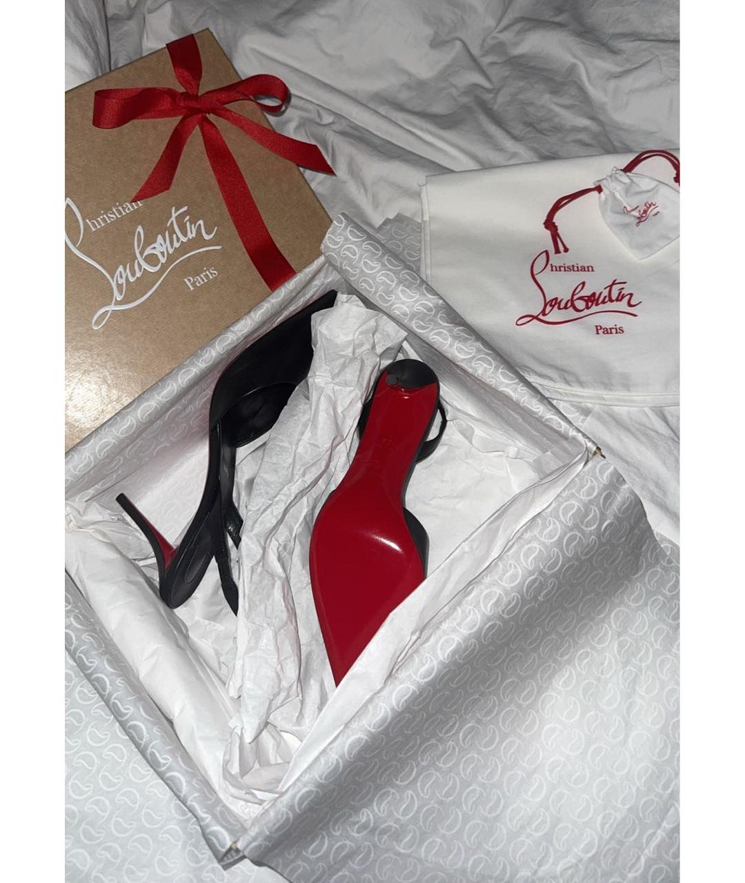 CHRISTIAN LOUBOUTIN Черные кожаные туфли, фото 5