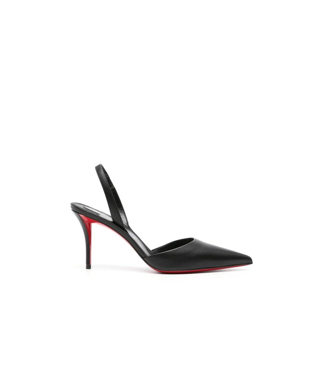 CHRISTIAN LOUBOUTIN Черные кожаные туфли, фото 1