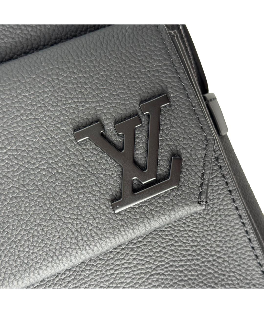 LOUIS VUITTON Черная кожаная сумка на плечо, фото 6