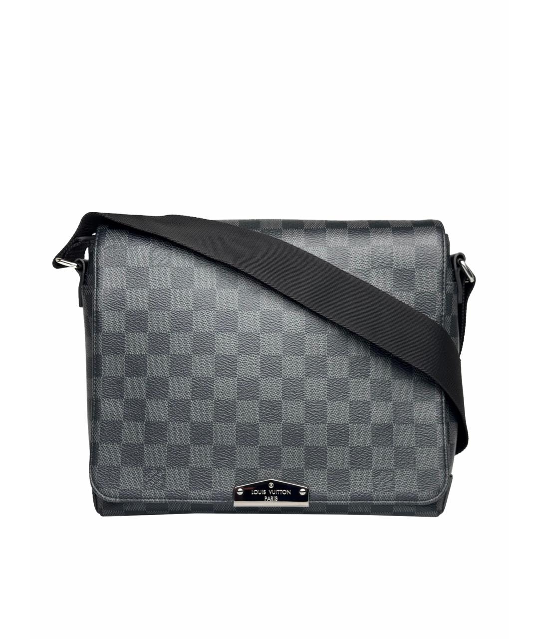 LOUIS VUITTON Черная кожаная сумка на плечо, фото 1