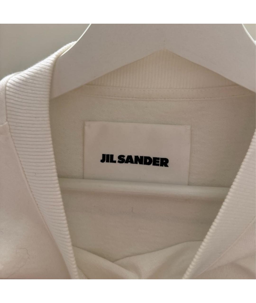 JIL SANDER Белая хлопковая футболка, фото 2