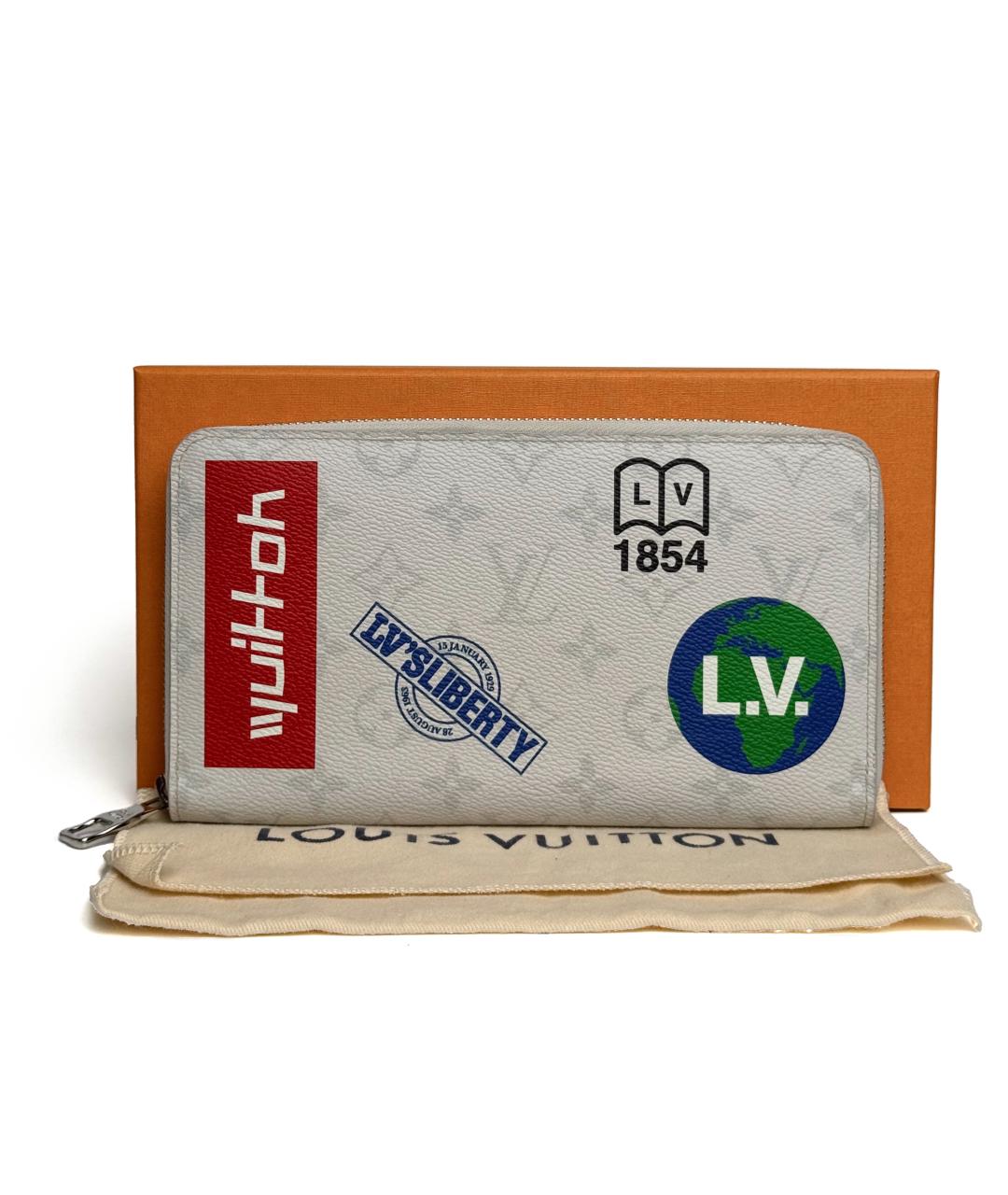 LOUIS VUITTON Серый кожаный кошелек, фото 7