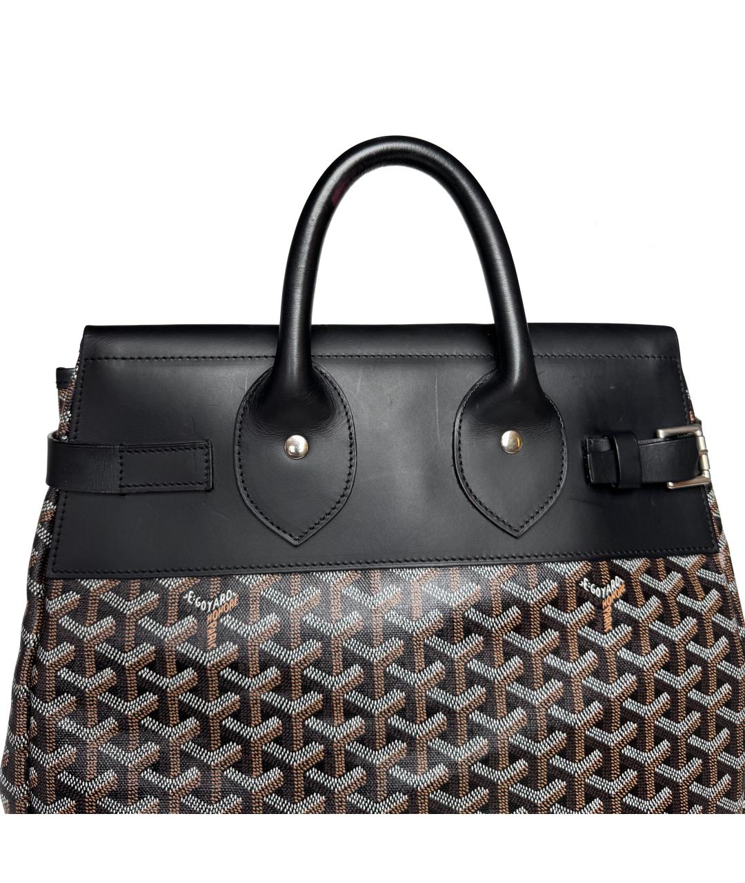 GOYARD Черный кожаный портфель, фото 6