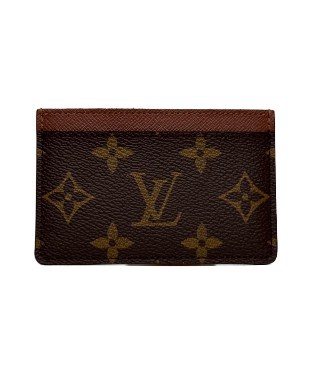 LOUIS VUITTON Коричневый кожаный кардхолдер, фото 2