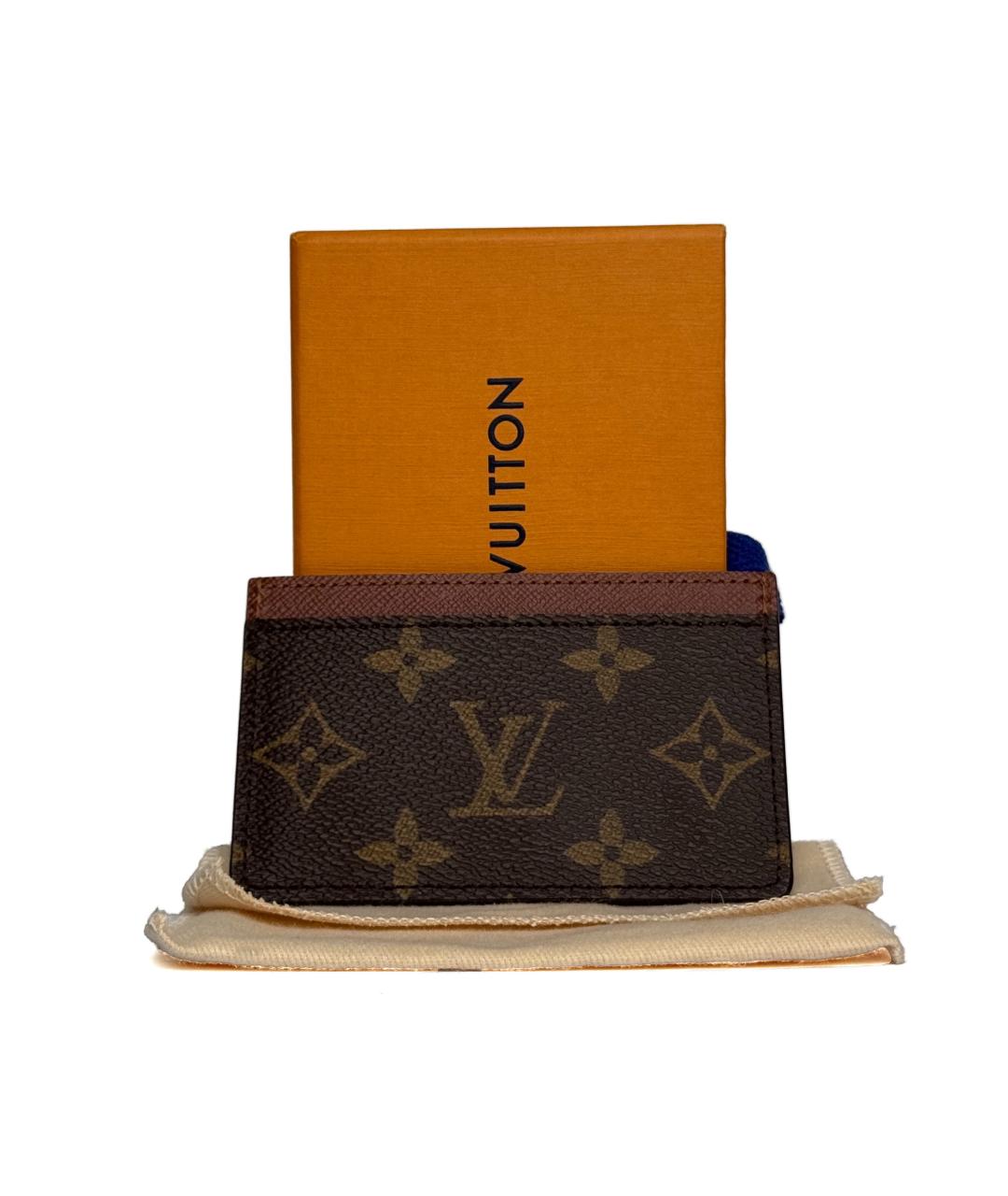 LOUIS VUITTON Коричневый кожаный кардхолдер, фото 3