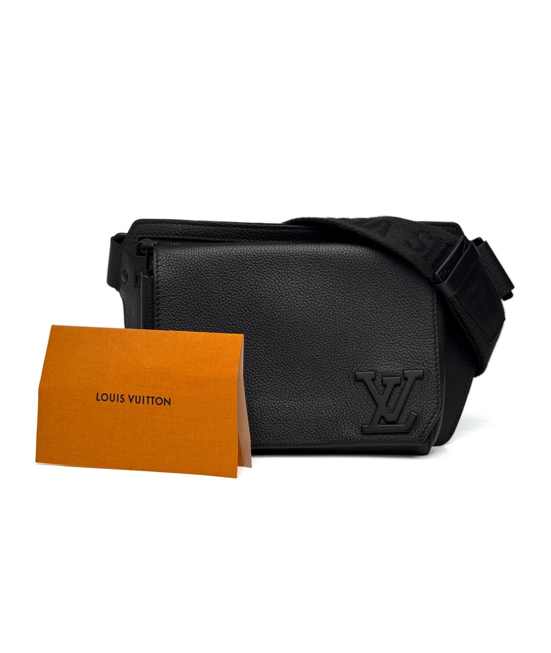 LOUIS VUITTON Черная кожаная сумка на плечо, фото 3