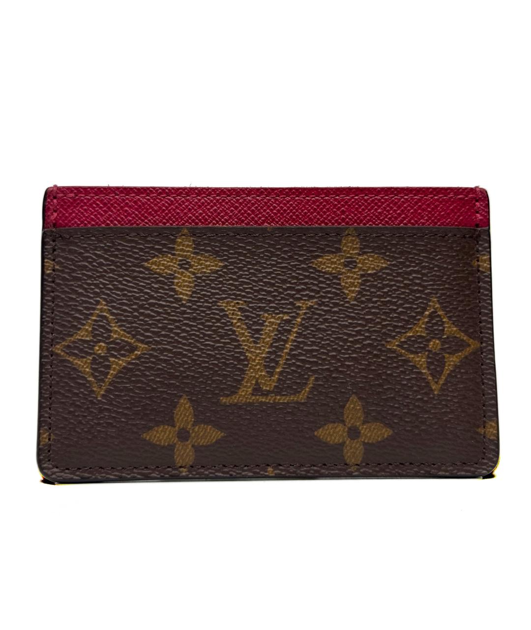 LOUIS VUITTON Коричневый кожаный кардхолдер, фото 2