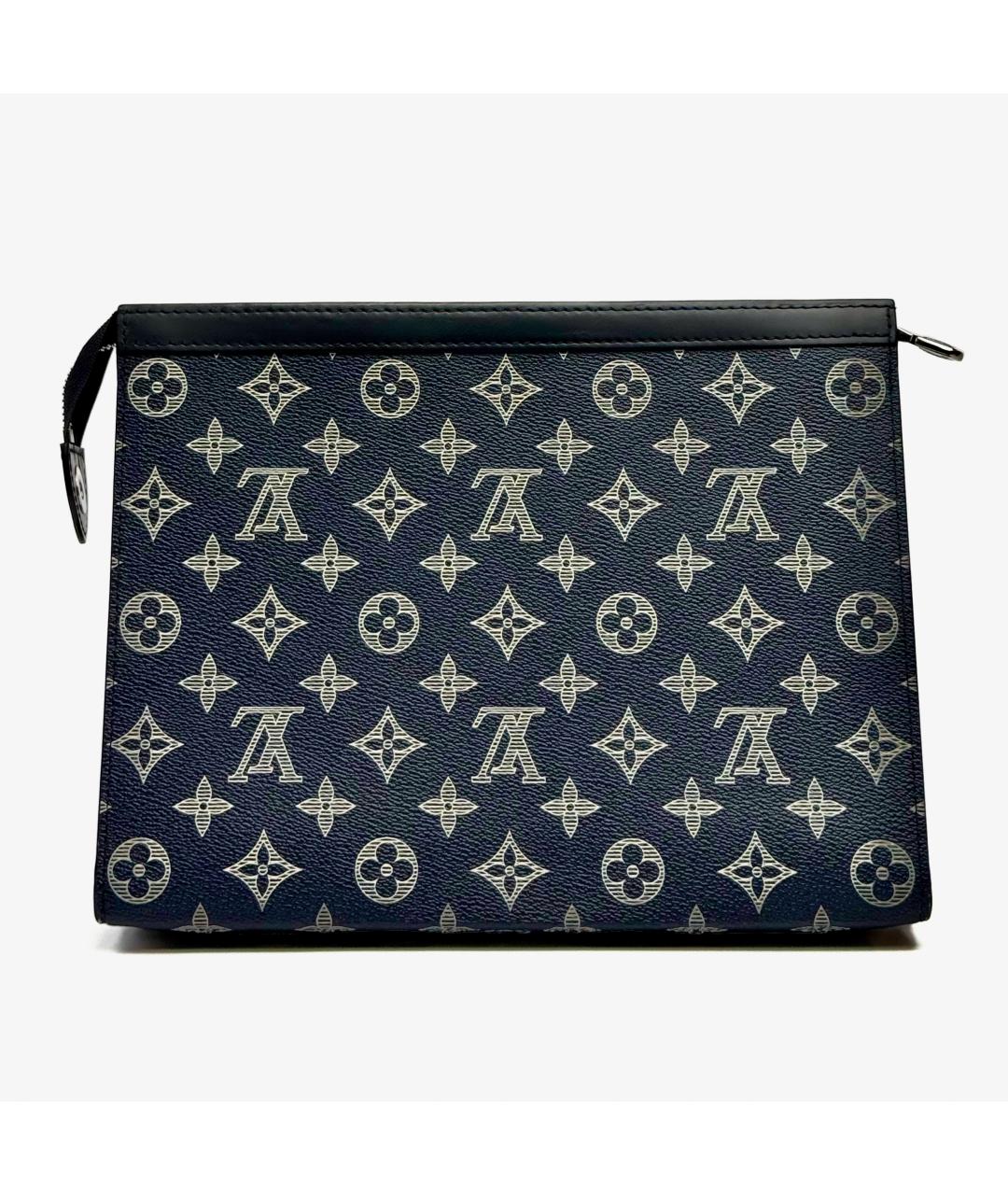 LOUIS VUITTON Темно-синяя кожаная барсетка, фото 2