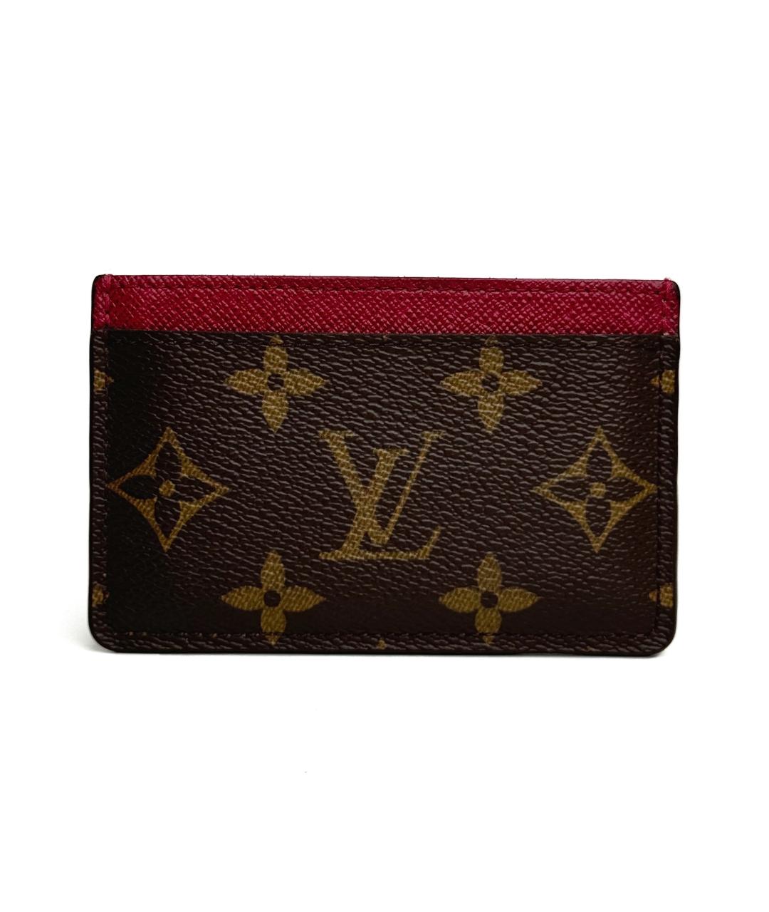 LOUIS VUITTON Коричневый кожаный кардхолдер, фото 1