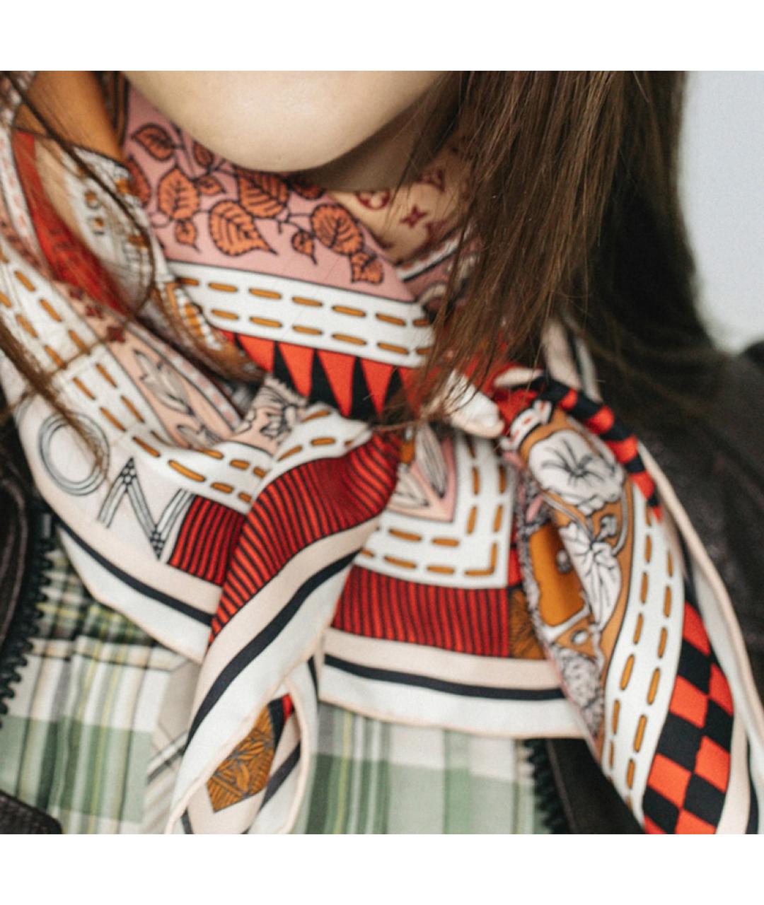 LOUIS VUITTON Мульти шелковый шарф, фото 3