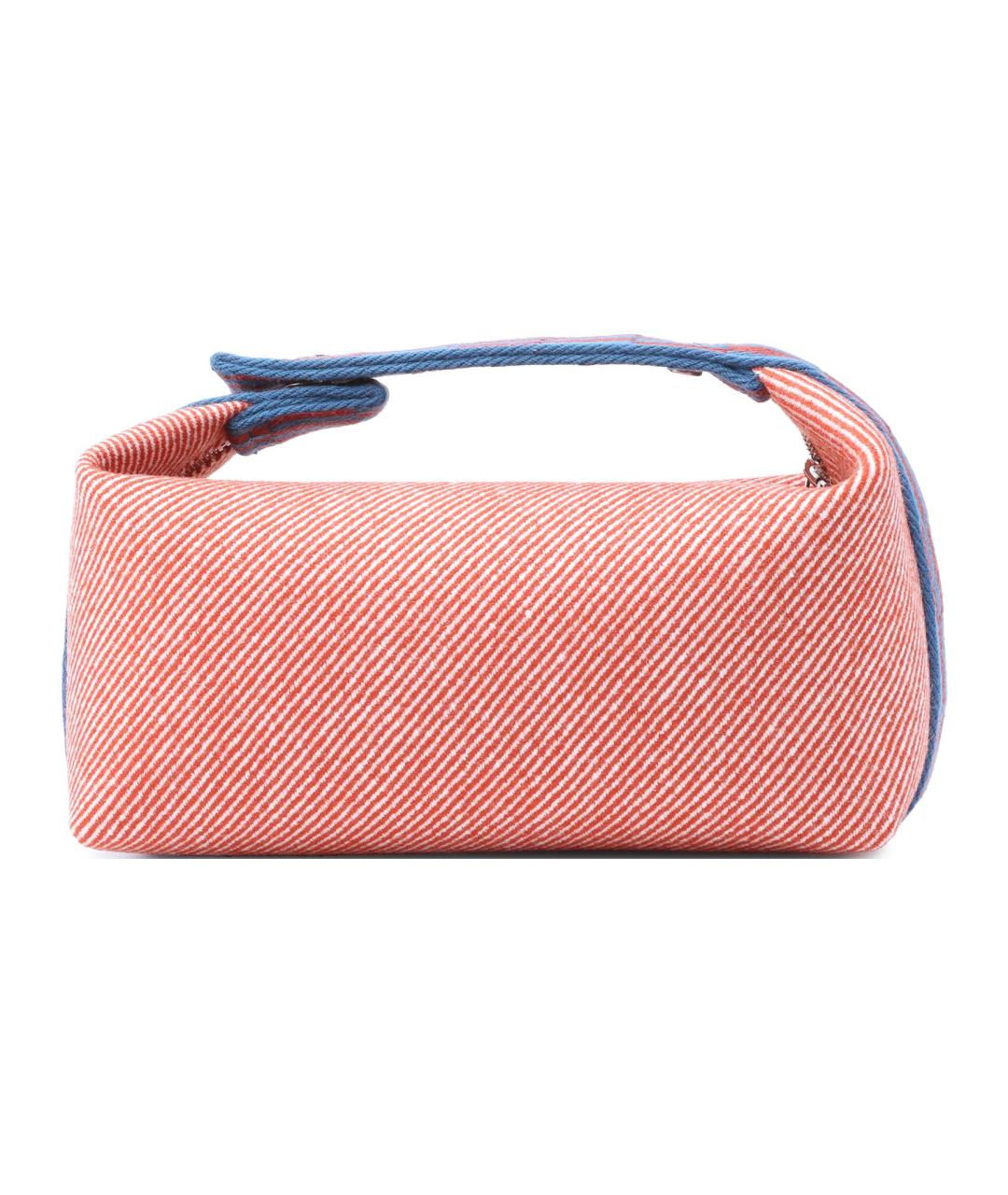 HERMES Оранжевая шерстяная косметичка, фото 3