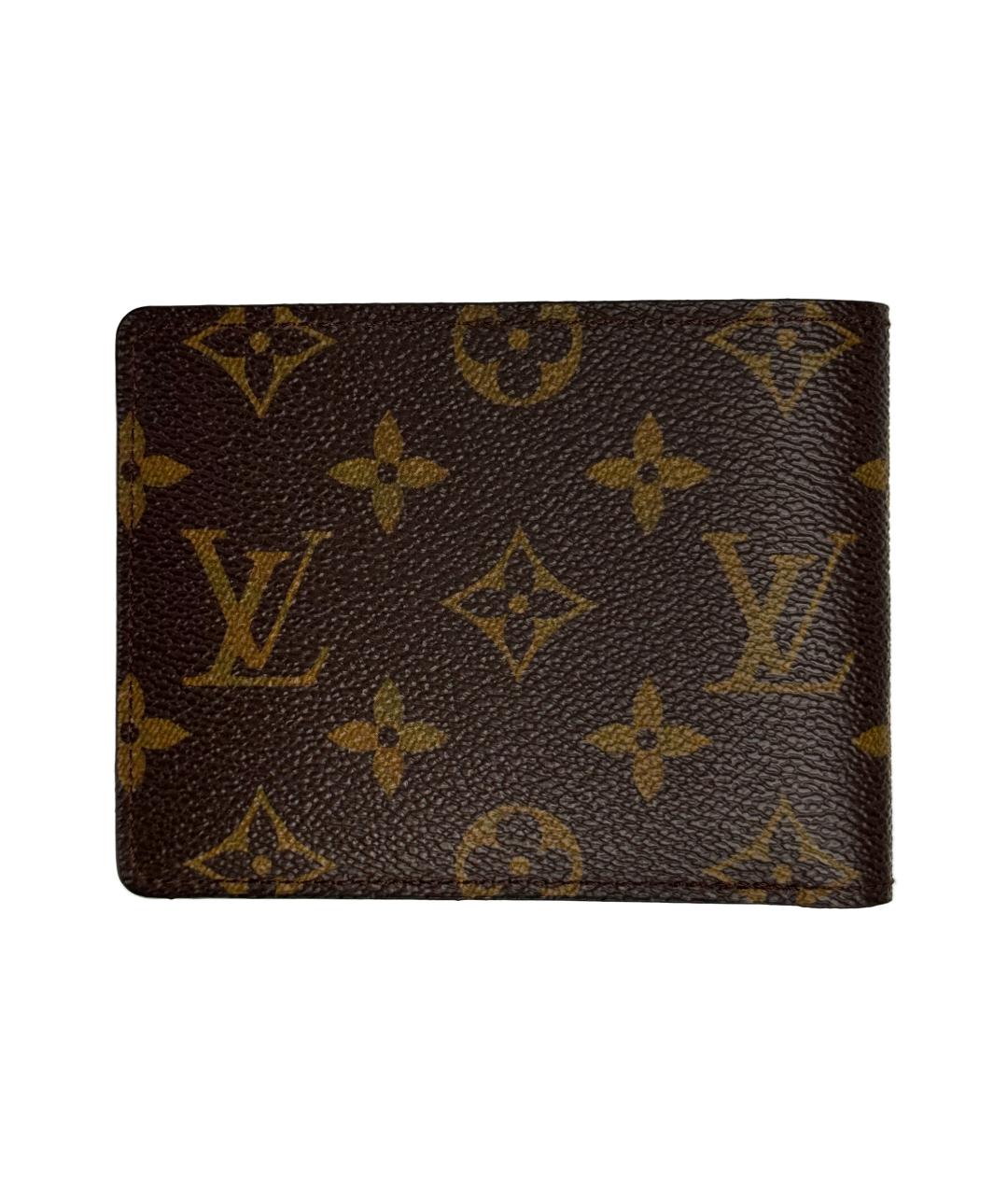 LOUIS VUITTON Коричневый кожаный кошелек, фото 2