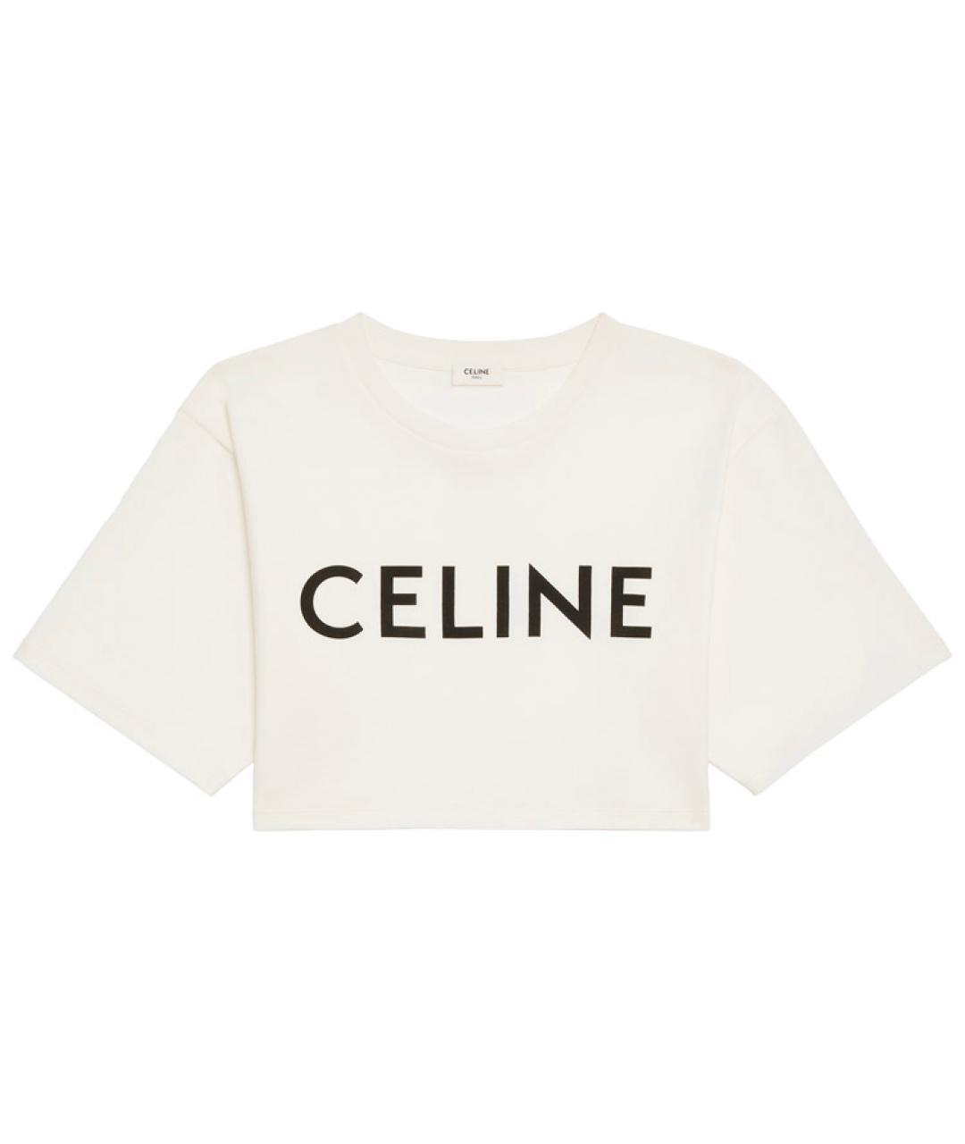 CELINE Белая хлопковая футболка, фото 1