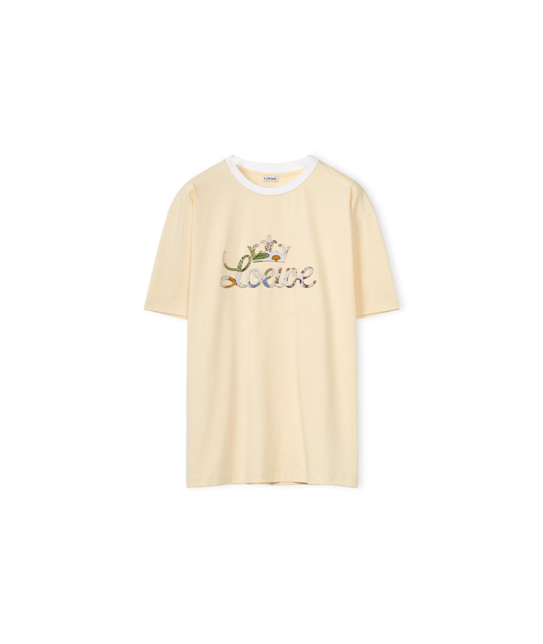 LOEWE Бежевая хлопковая футболка, фото 1