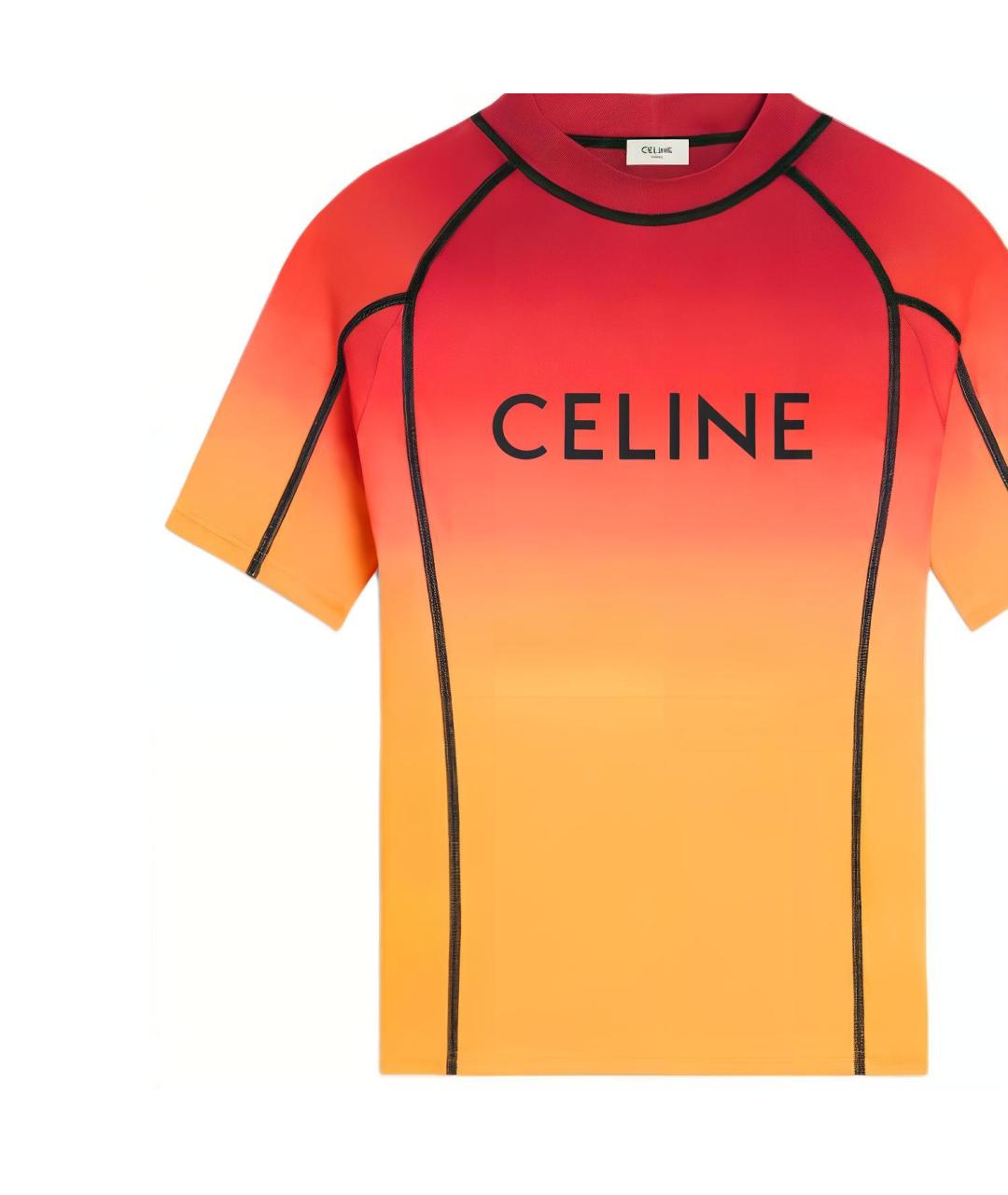 CELINE Оранжевая футболка, фото 8