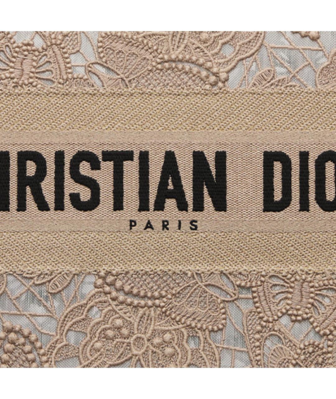 CHRISTIAN DIOR Бежевая тканевая сумка тоут, фото 5