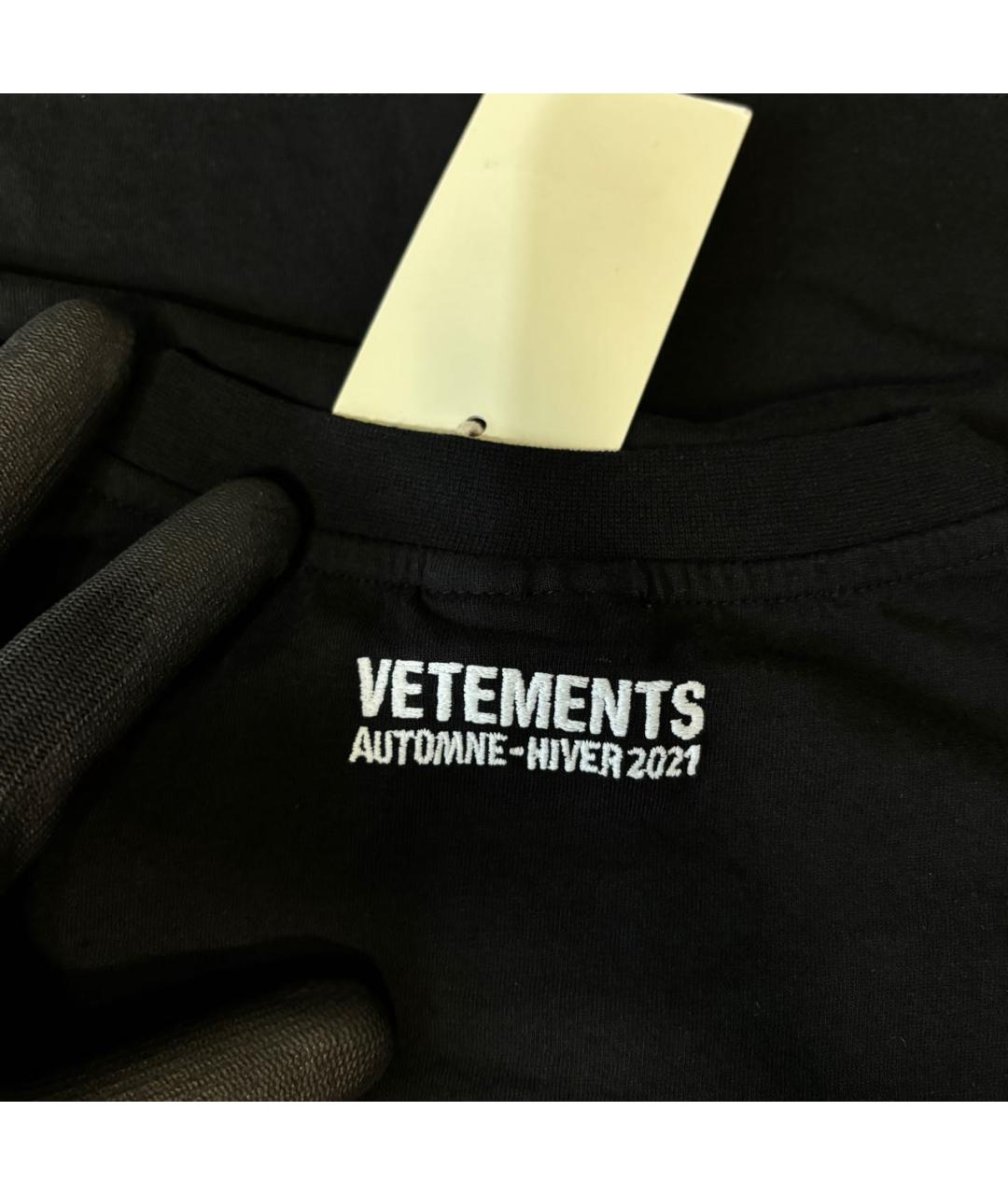 VETEMENTS Черная футболка, фото 5