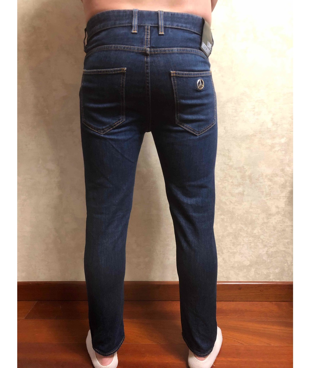 LOVE MOSCHINO Темно-синие хлопко-эластановые джинсы скинни, фото 2