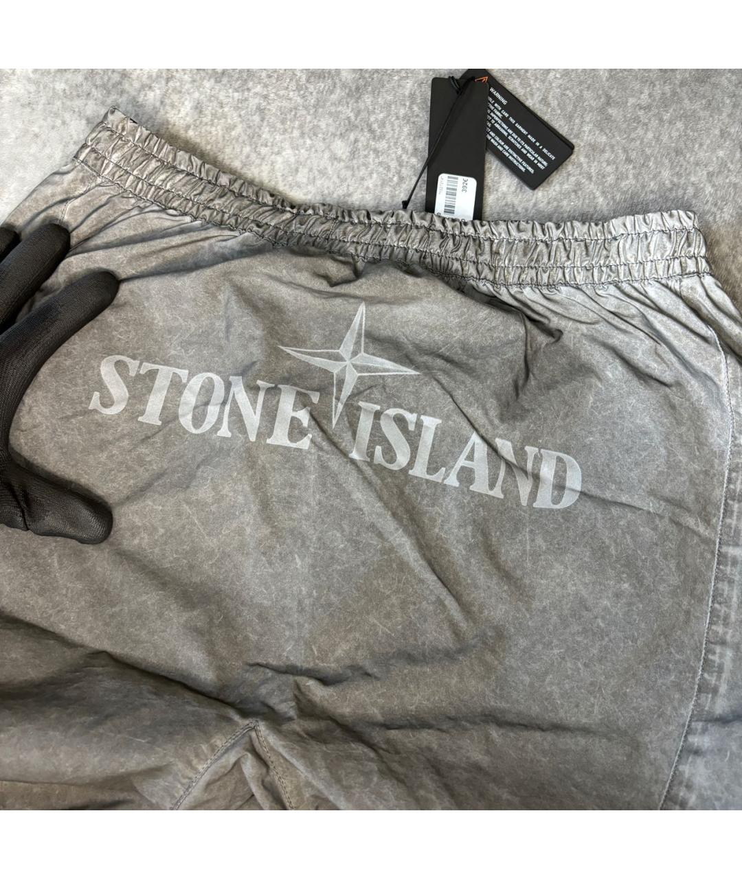 STONE ISLAND Серебряные шорты, фото 3