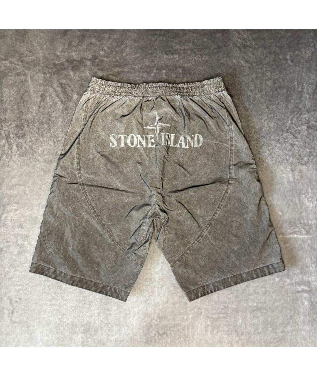 STONE ISLAND Серебряные шорты, фото 2