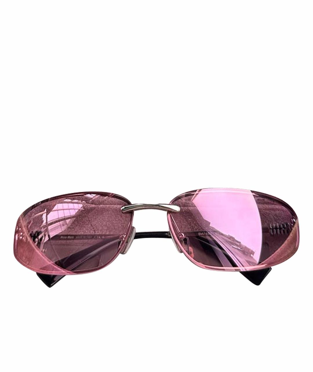 MIU MIU Розовые металлические солнцезащитные очки, фото 1