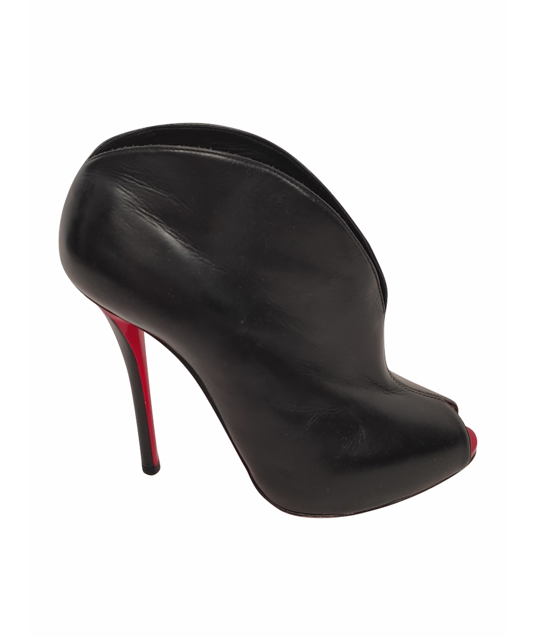 CHRISTIAN LOUBOUTIN Черные кожаные ботильоны, фото 1