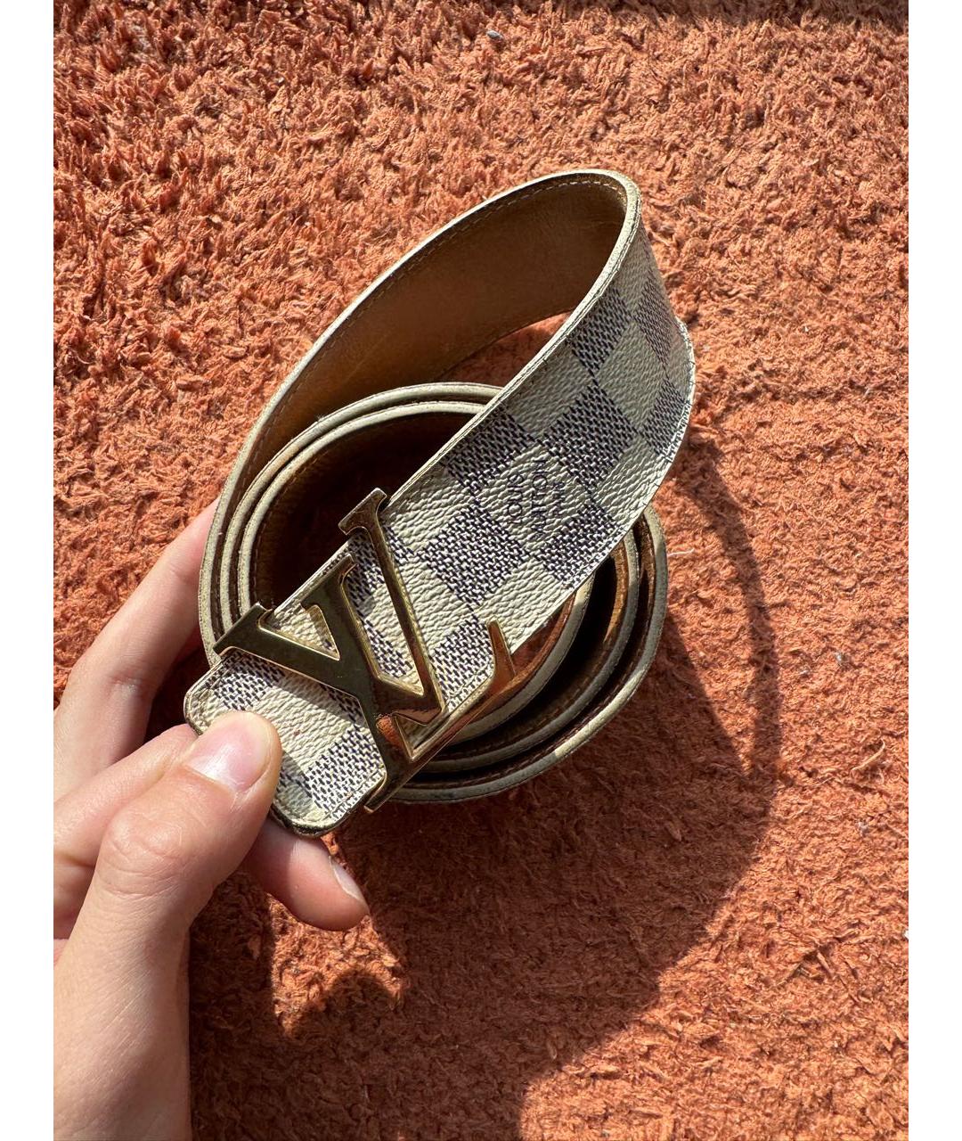 LOUIS VUITTON Желтый кожаный ремень, фото 8