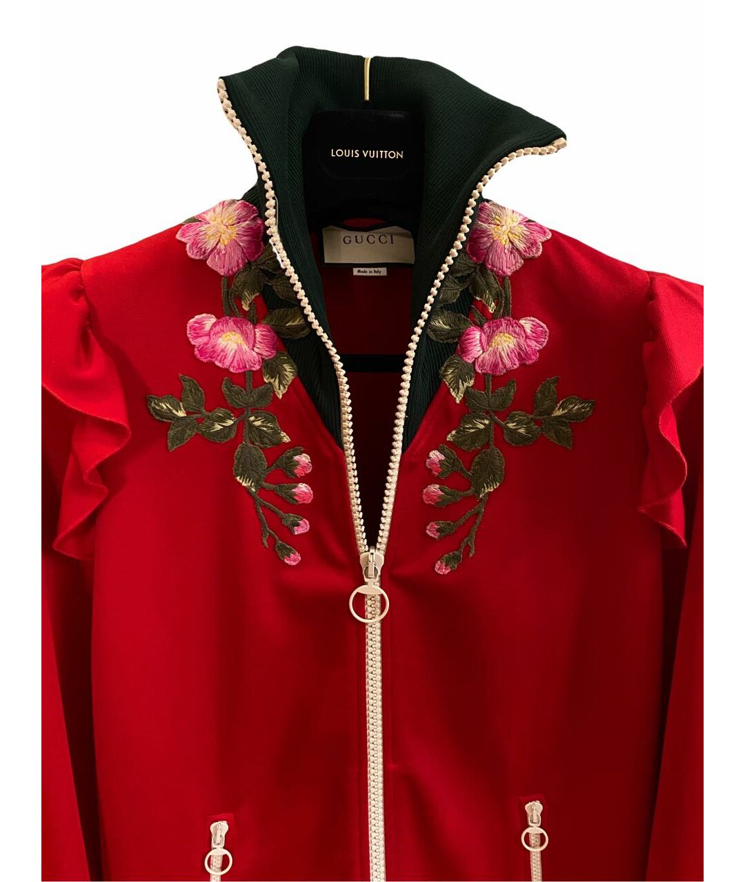 GUCCI Красная синтетическая куртка, фото 4