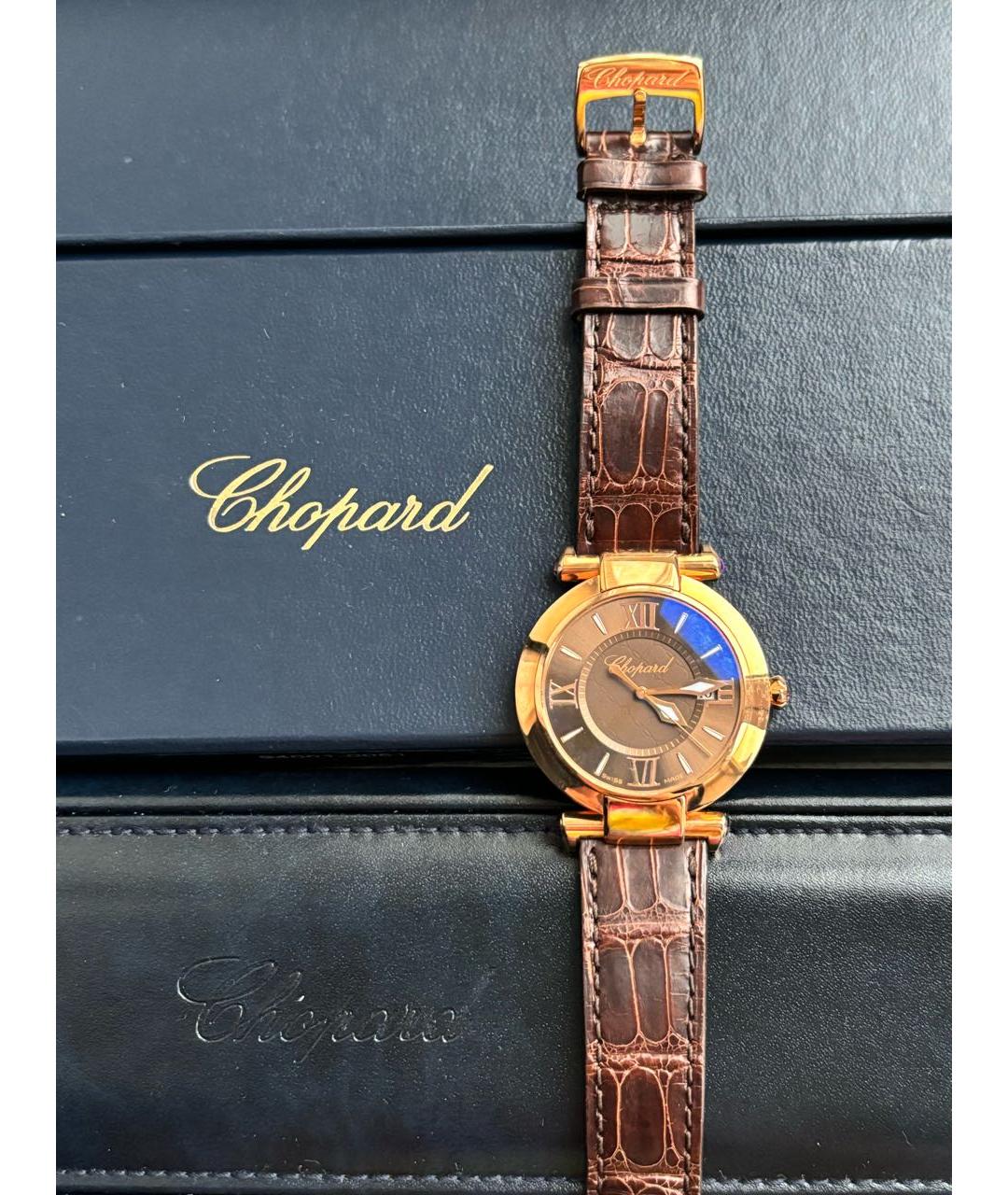 CHOPARD Коричневые часы из розового золота, фото 5