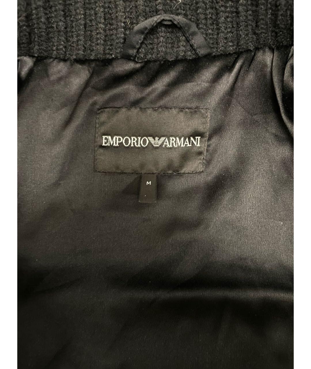 EMPORIO ARMANI Черная хлопко-эластановая куртка, фото 3