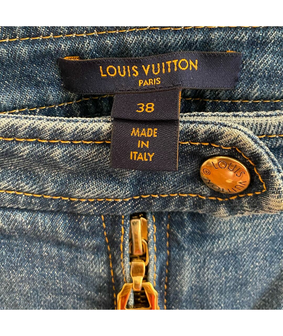 LOUIS VUITTON PRE-OWNED Синие хлопковые джинсы клеш, фото 6
