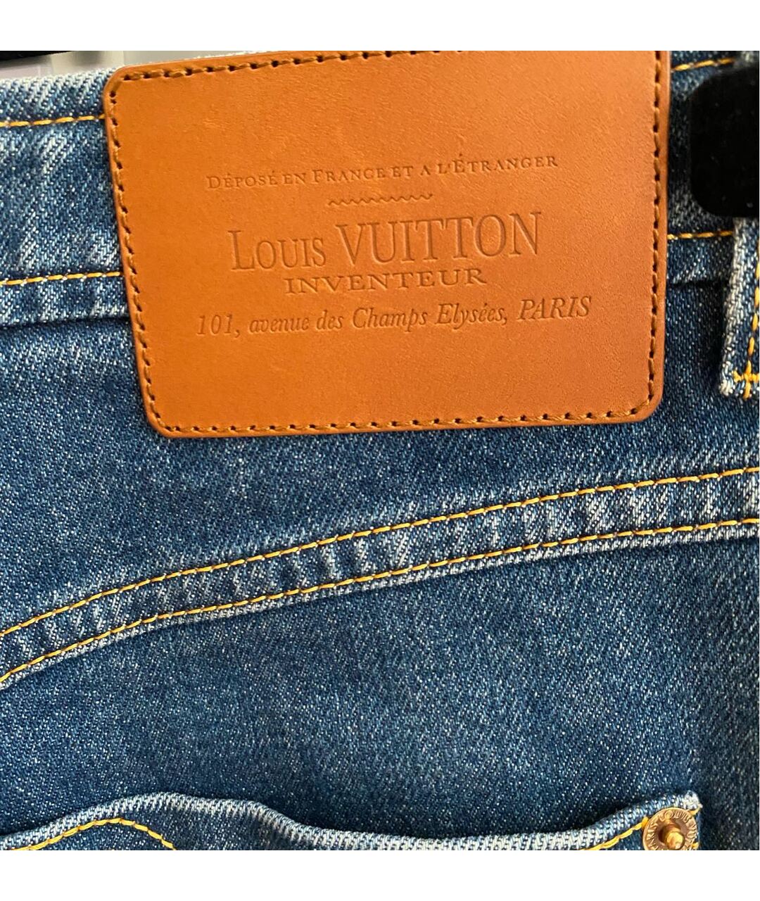 LOUIS VUITTON PRE-OWNED Синие хлопковые джинсы клеш, фото 7