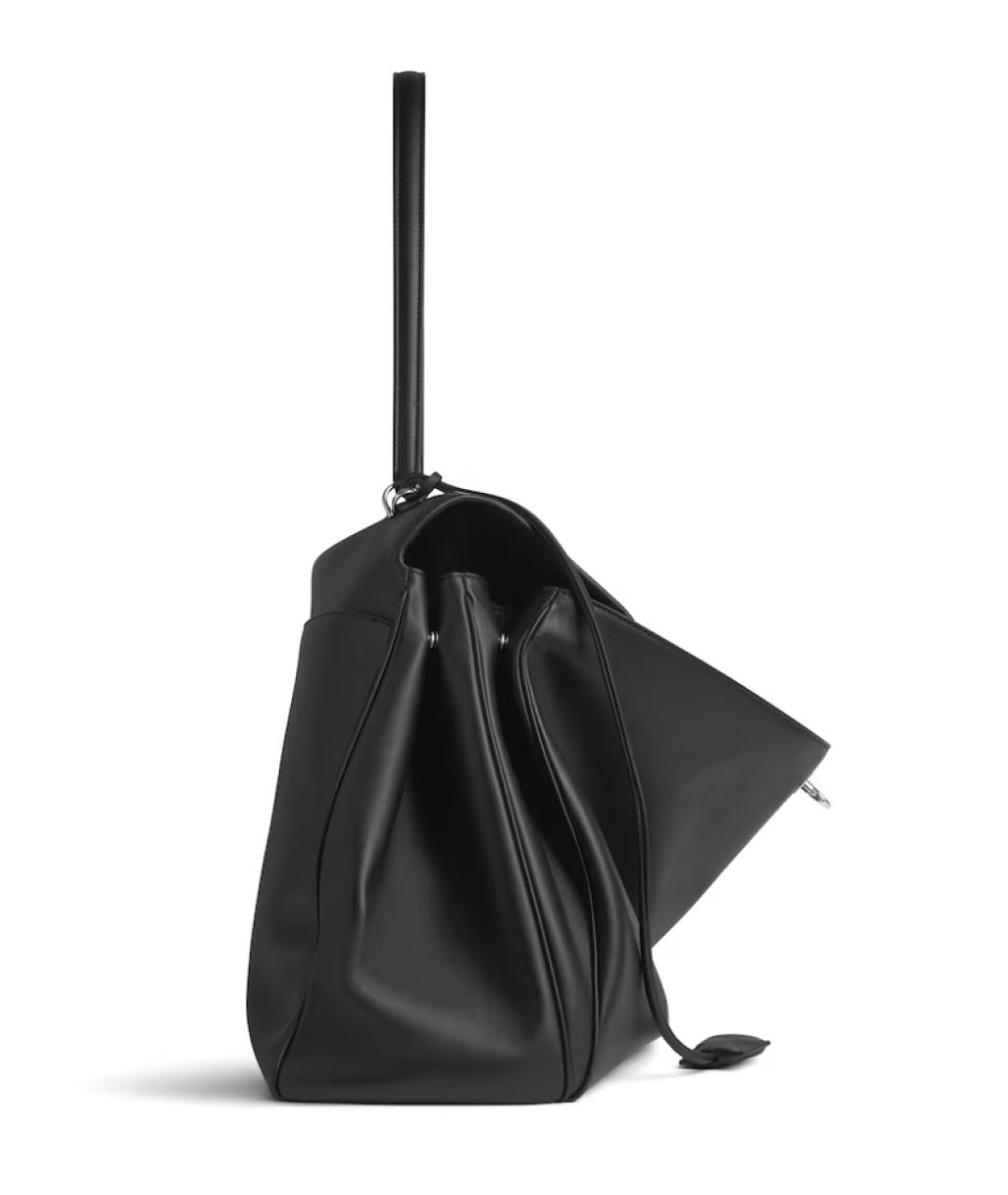 BALENCIAGA Черная кожаная сумка тоут, фото 3