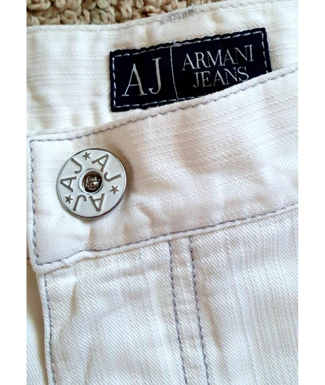 ARMANI JEANS Белые прямые джинсы, фото 3