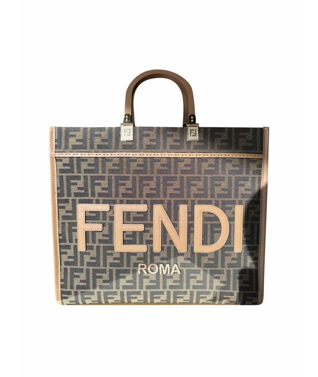 FENDI Коричневая сумка тоут, фото 1