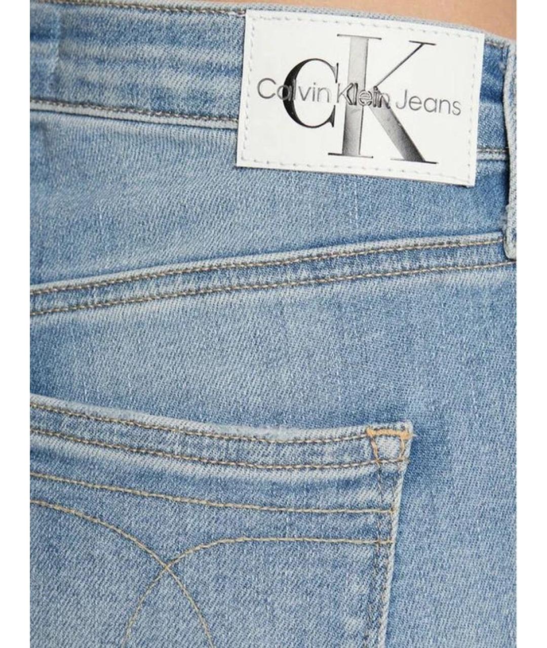 CALVIN KLEIN Голубые хлопко-эластановые джинсы слим, фото 5