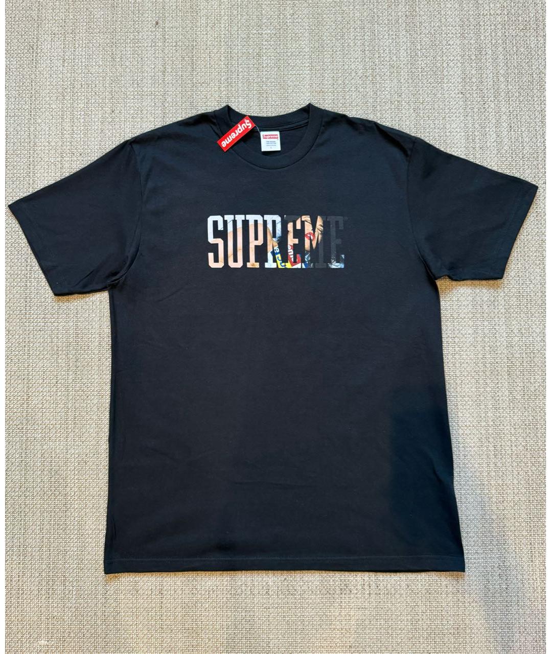 SUPREME Черная футболка, фото 7