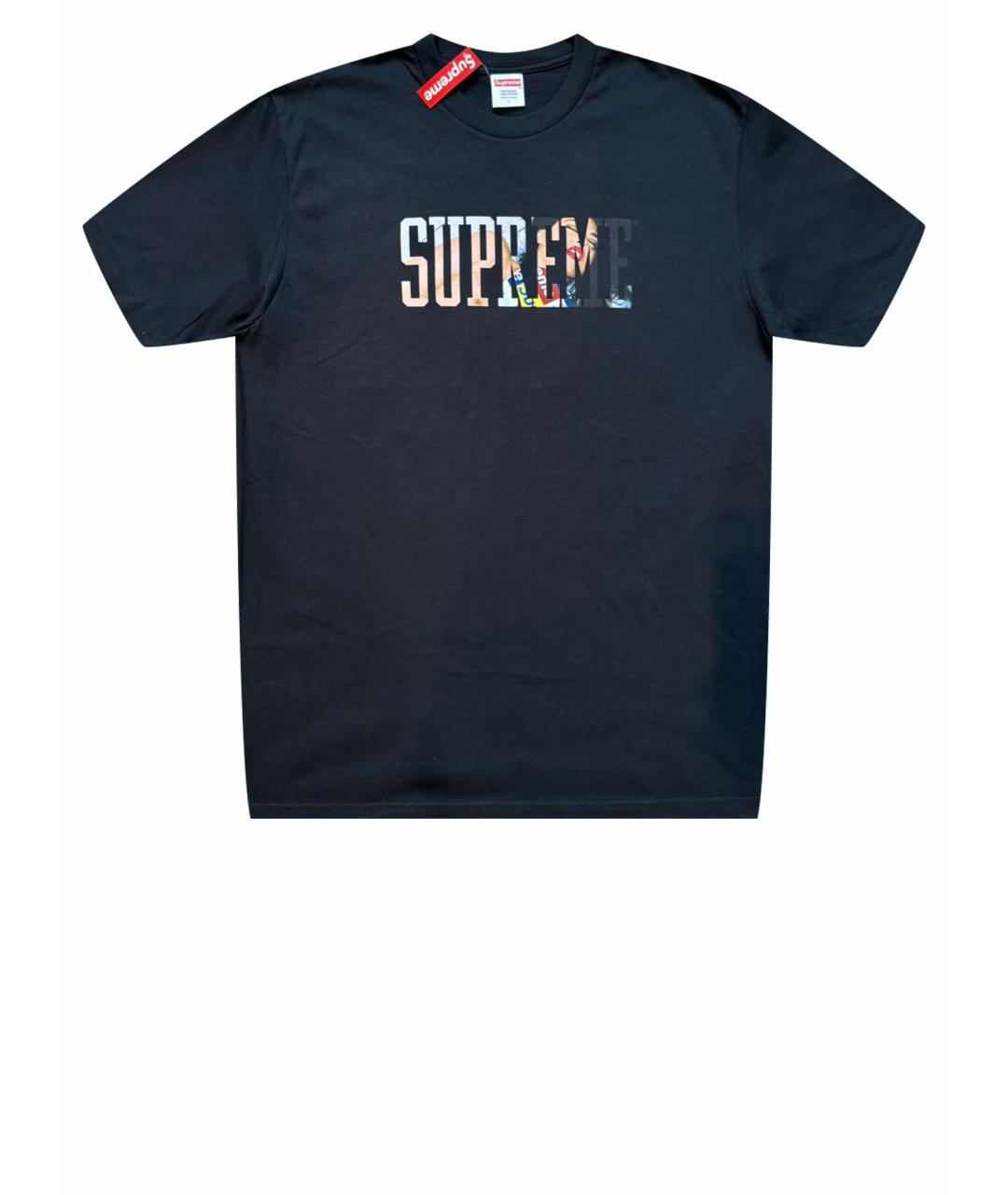 SUPREME Черная футболка, фото 1