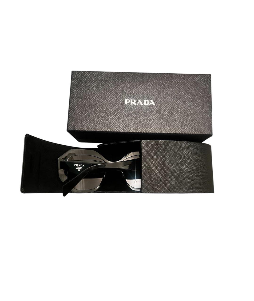 PRADA Черные пластиковые солнцезащитные очки, фото 3