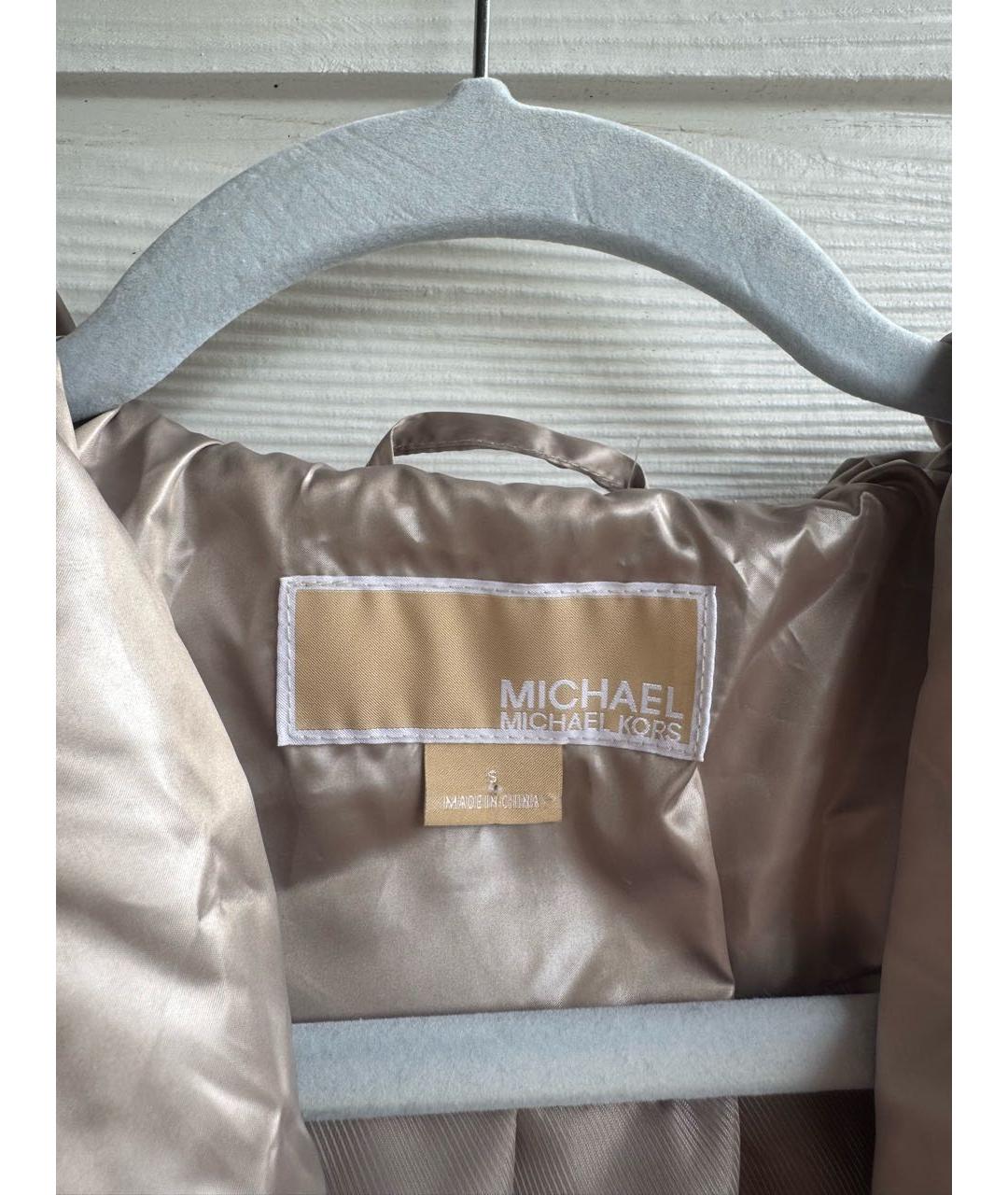 MICHAEL KORS Бежевая полиэстеровая куртка, фото 5