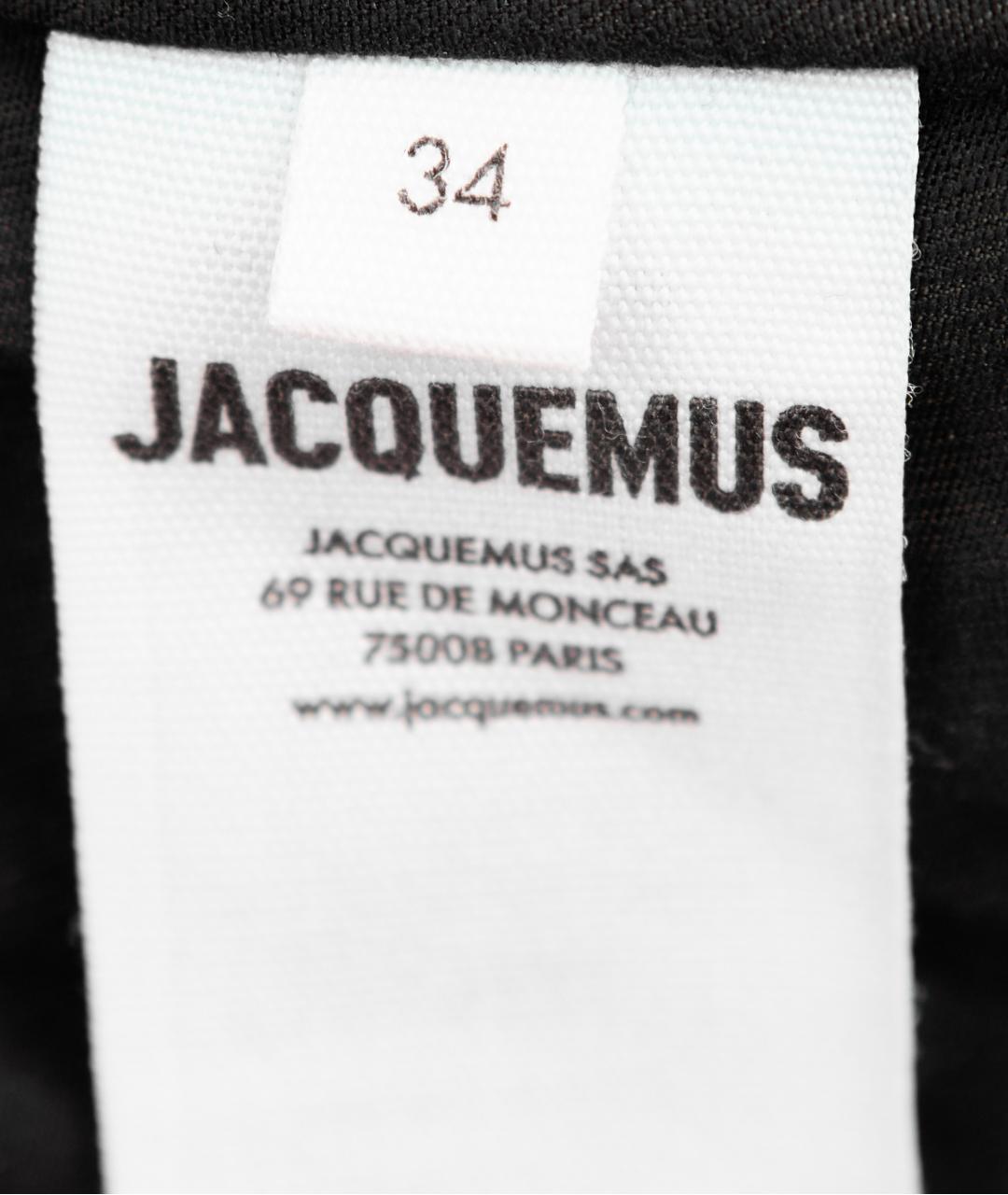 JACQUEMUS Черное вискозное вечернее платье, фото 9