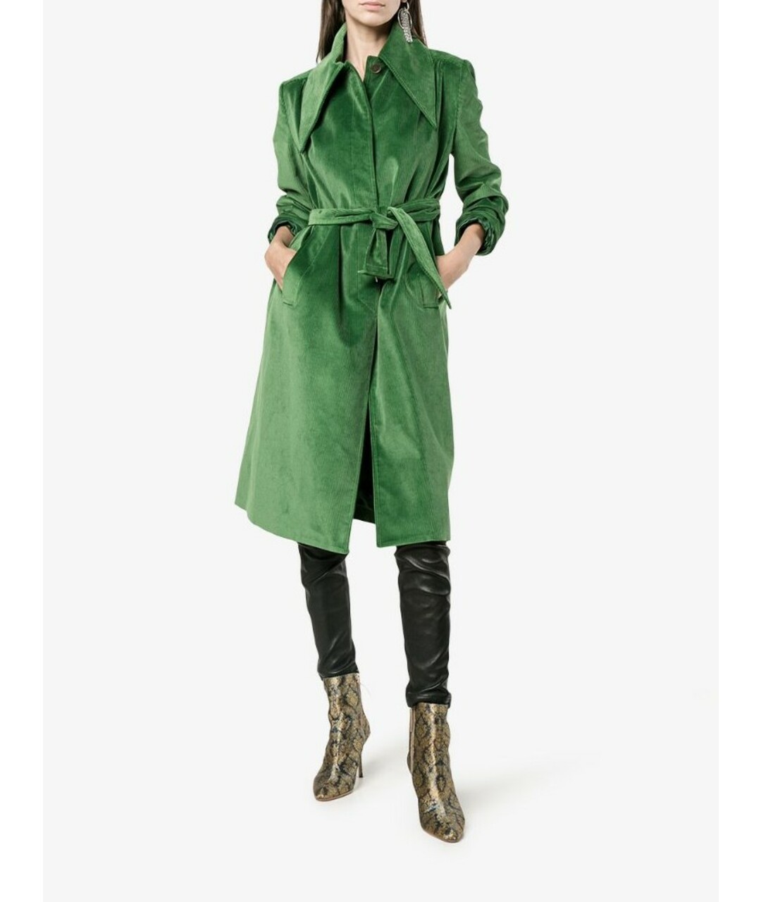 BALENCIAGA Зеленые пальто, фото 4