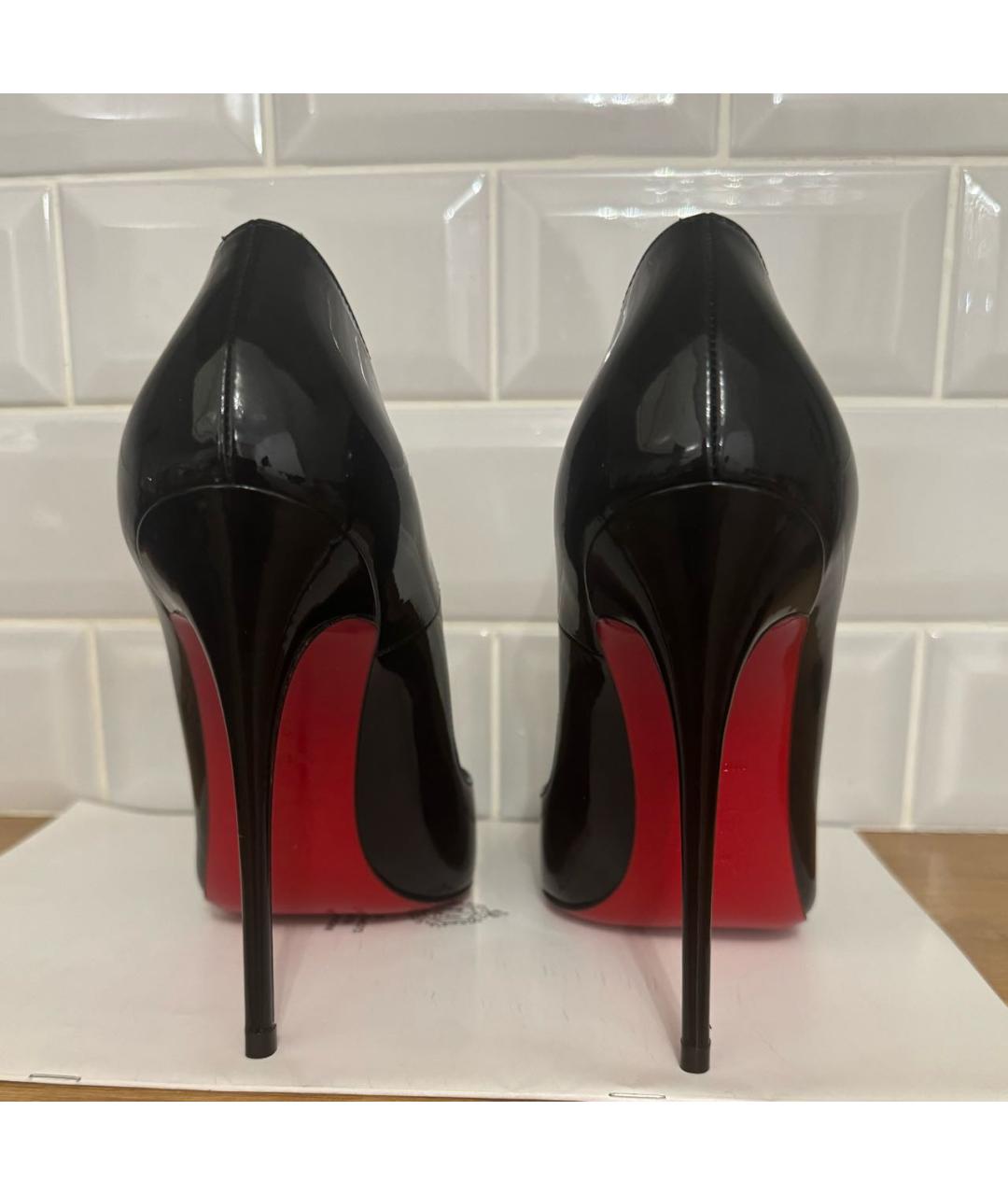 CHRISTIAN LOUBOUTIN Черные кожаные туфли, фото 4