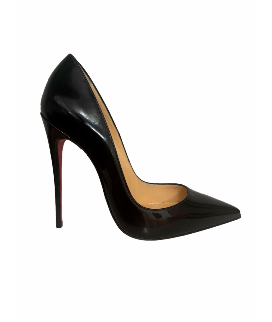 CHRISTIAN LOUBOUTIN Черные кожаные туфли, фото 1