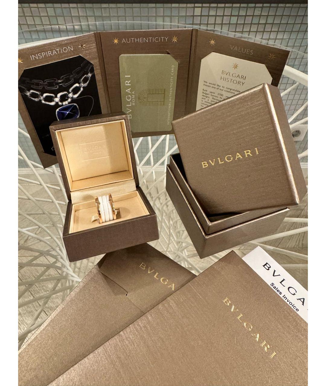 BVLGARI Белое кольцо из розового золота, фото 7