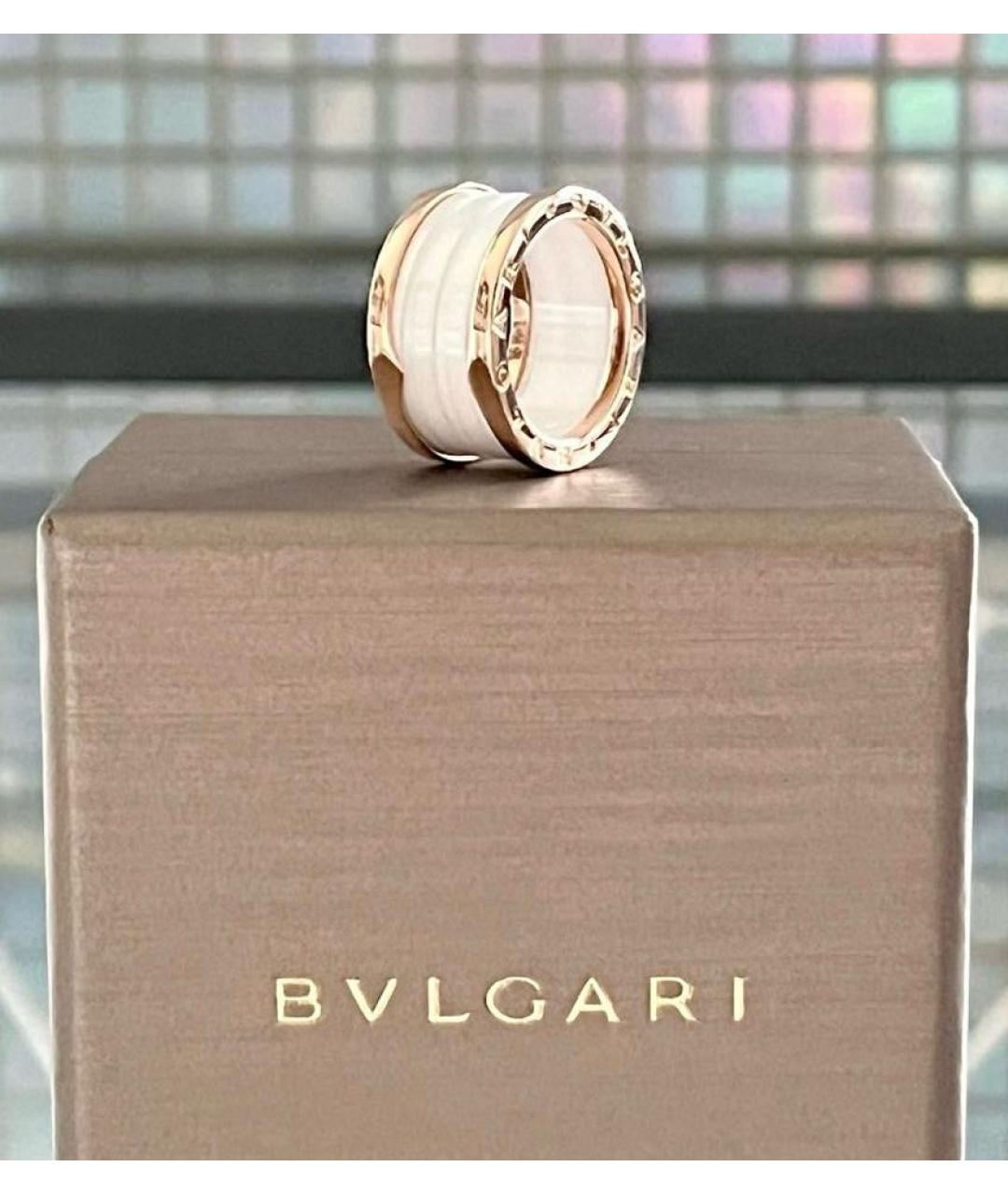 BVLGARI Белое кольцо из розового золота, фото 4