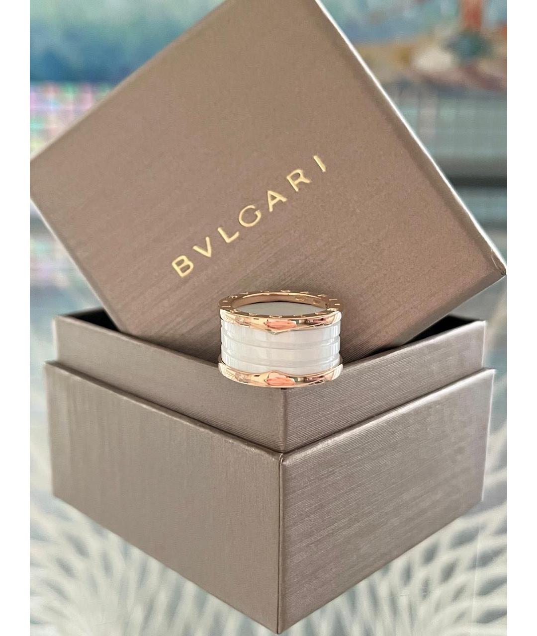 BVLGARI Белое кольцо из розового золота, фото 3